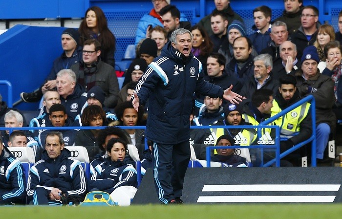 Mourinho's shouts during Chelsea 1-1 Premier League draw against Burnley at Stamford Bridge Jose Mourinho