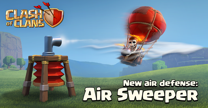 Clash of Clans update bring new air defence unit - Air Sweeper. Clash of Clans