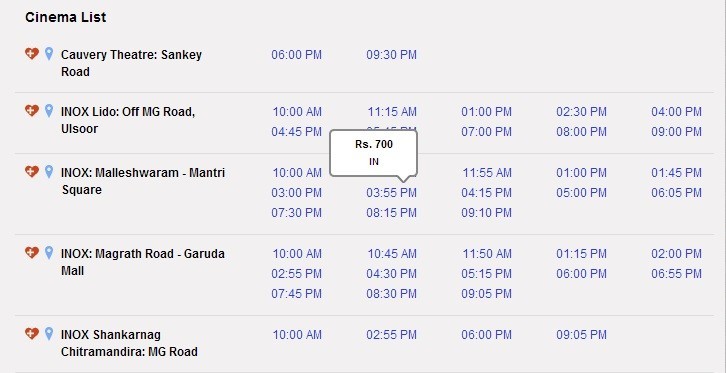 Krrish 3 ticket rates in Bangalore Krrish 3