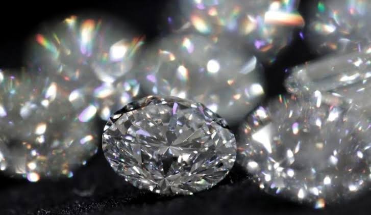 Diamonds pictured during an official presentation by diamond producer Alrosa in Moscow, Russia. Diamond