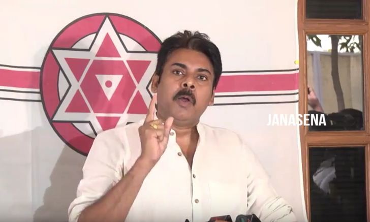 Pawan Kalyan addressing press meet Pawan Kalyan addressing press meet