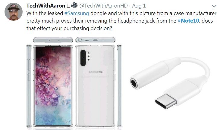 Samsung headphone dongle Samsung Note 10