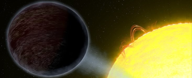 Astronomers have discovered that the well-studied exoplanet WASP-12b reflects almost no light, making it appear essentially pitch black. exoplanet, WASP-12b, nasa, space,