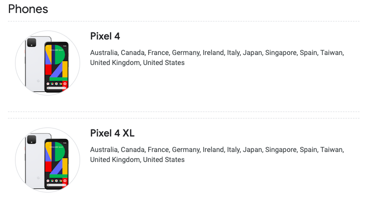 Pixel 4 availability Pixel 4 availability