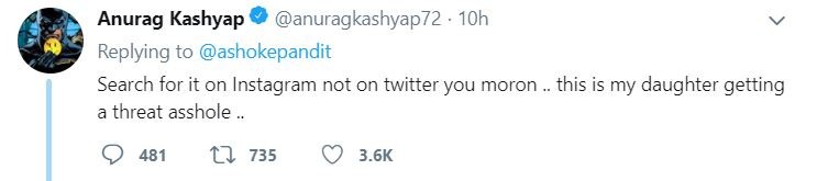 Anurag Kashyap's angry tweet to Ashoke Pandit