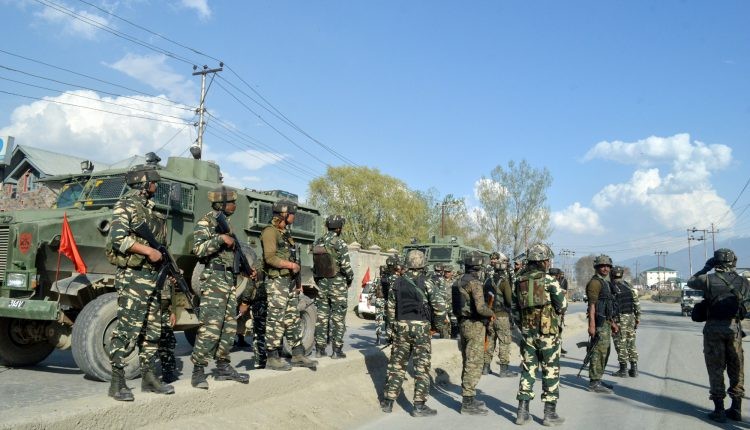 Security force party on the Jammu-Srinagar highway(Photo: IANS) CRPF