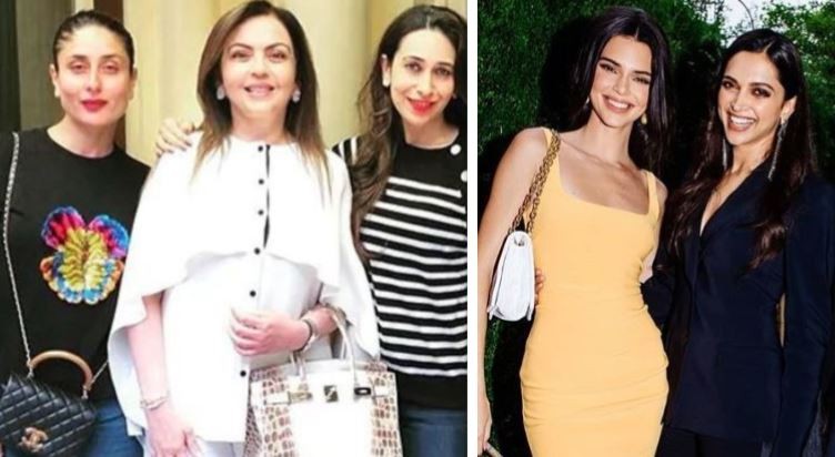 Karisma and Kareena Kapoor with Nita Ambani, Kendall Jenner with Deepika Padukone