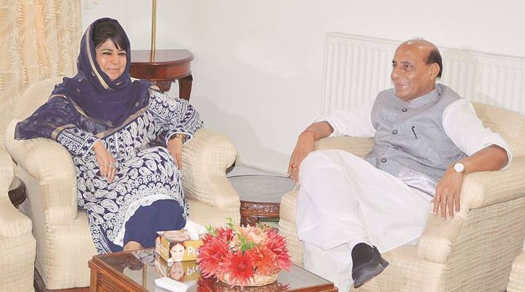 Union Home Minister Rajnath Singh and Chief Minister Mehbooba Mufti Union Home Minister Rajnath Singh and Chief Minister Mehbooba Mufti