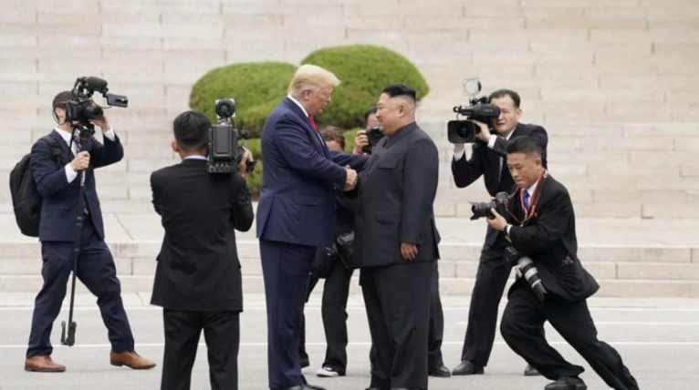 Trump Becomes First U.S. President To Step Inside North Korea, Sets 3rd Meeting With Kim Jong Un Donald Trump meets Kim