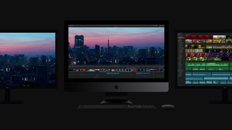 Apple iMac Pro three monitor setup Apple iMac Pro