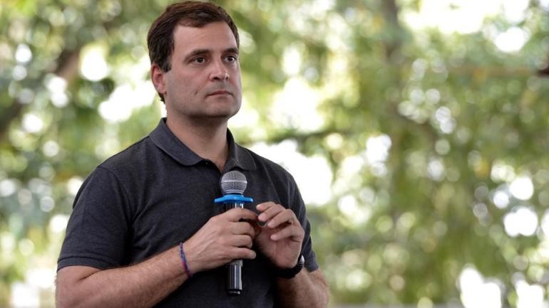 Congress president Rahul Gandhi speaking to students at Stella Maris college in Chennai on March 13. Rahul Gandhi