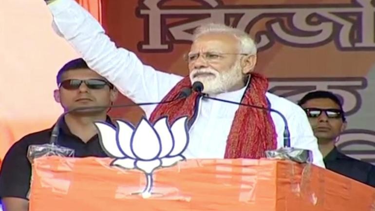 Prime Minister Narendra Modi claimed that the current state govt has insulted all 3 entities - Maa-Mati-Manush - during its reign. Narendra Modi