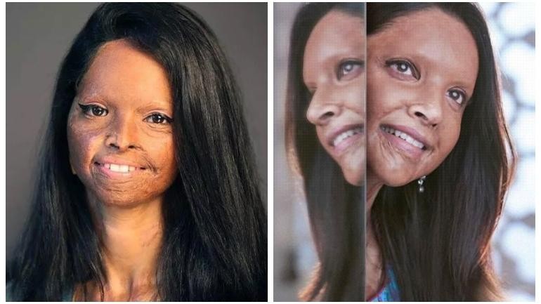 Laxmi Agarwal (left) and Deepika Padukone. Deepika Padukone Chhapaak