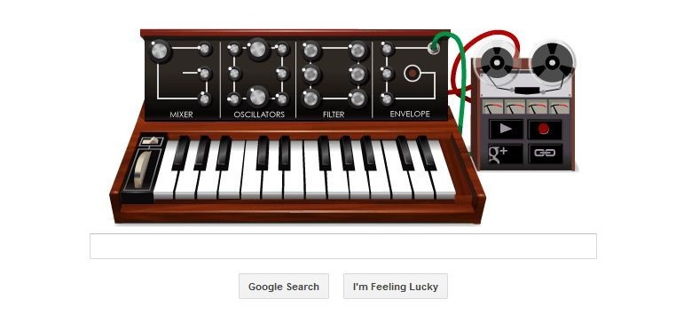 The Google Doodle for Wednesday is an awesome playable Moog synthesizer. (Photo: Google.co.jp) Google Doodle