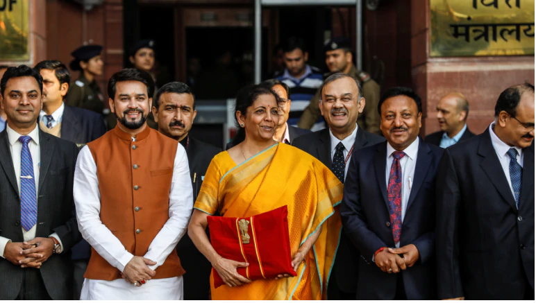 Finance Minister Nirmala Sitharaman on budget day. Nirmala Sitharaman