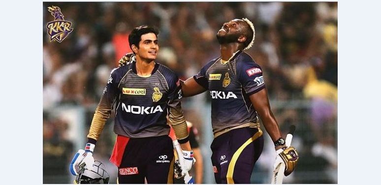 Shubman Gill and Andre Russell Andre Russell Shubman Gill