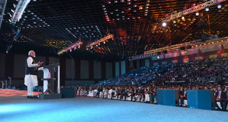 Prime Minister Narendra Modi addressing at the Global Entrepreneurship Summit-2017, in Hyderabad on November 28, 2017. PM Modi GES 2017