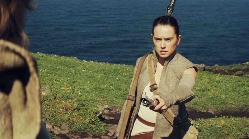 Rey meets Luke at the end of Star Wars: The Force Awakens star wars