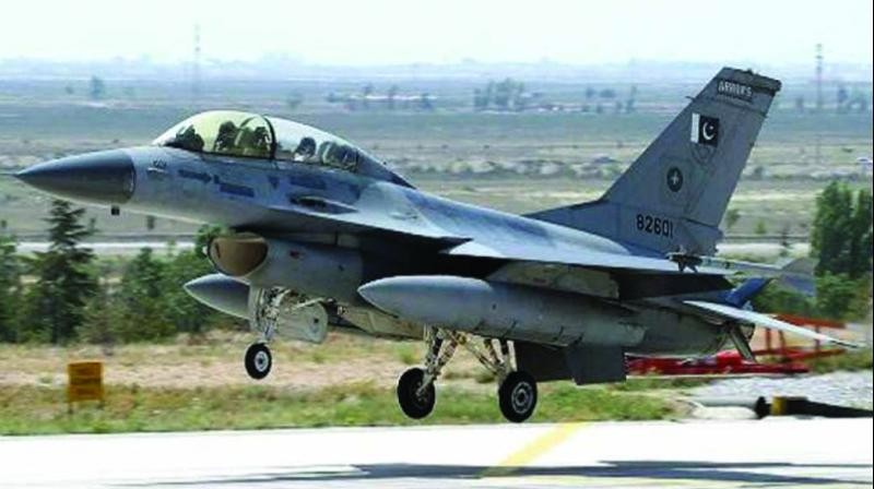 A Pakistan Air Force (PAF) F-16 aircraft taking off from an unidentified airfield. PAF has been operating the warplane for decades and its knowledge of Lockheed Martin's systems may cause concern for Indian Air Force (IAF). Pakistan Air Force (PAF) F-16