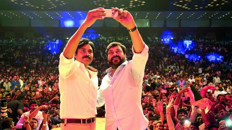 Pawan Kalyan and Chiranjeevi Pawan Kalyan and Chiranjeevi