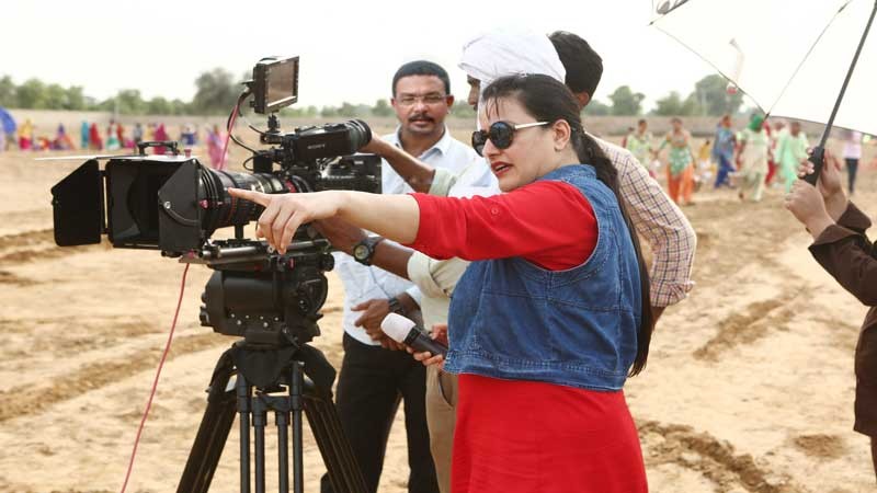 Honeypreet Insan on sets directing a film of Dera chief Gurmeet Ram Ram Singh honeypreet