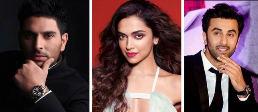 Yuvraj Singh, Deepika Padukone and Ranbir Kapoor