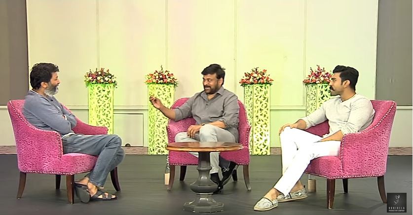 Trivikram Srinivas, Chiranjeevi and Ram Charan Trivikram Srinivas, Chiranjeevi and Ram Charan