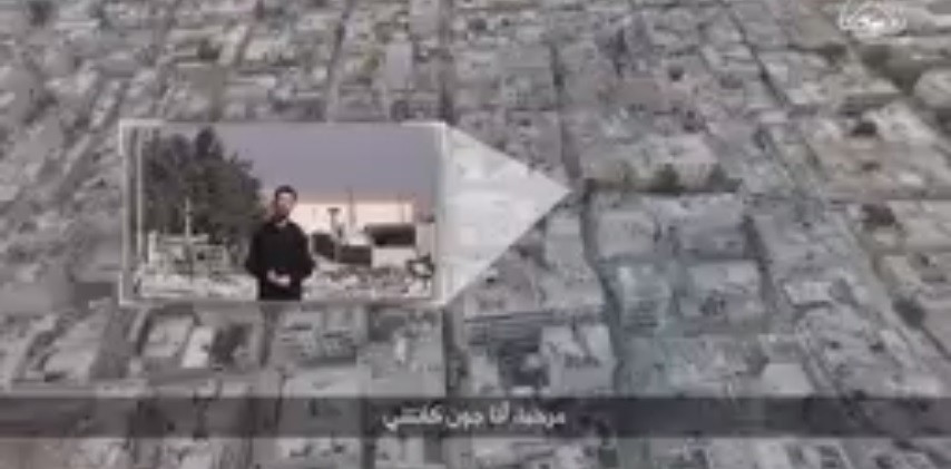 An aerial view of the town of Kobani claimed to have been shot through an aerial drone belonging to ISIS. In its recent video, ISIS has featured John Cantlie reporting live from Kobani for Islamic State. An aerial view of the town of Kobani claimed to have been shot through an aerial drone belonging to ISIS. John Cantile reporting live from Kobani for Islamic State.