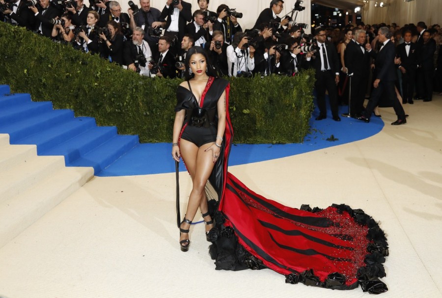 Nicki Minaj shows off curves and cleavage at Met Gala 2017 - Photos ...