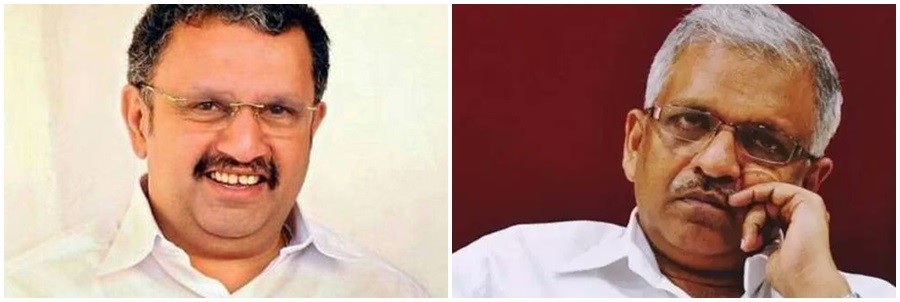 K Muraleedharan (left) and P Jayarajan. CPI-M's Jayarajan is a political murder accused. K Muraleedharan (left) and P Jayarajan. CPI-M's Jayarajan is a political murder accused.