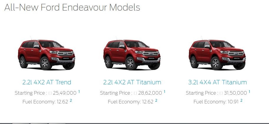 Ford Endeavour Ford Endeavour, Ford Endeavour new price, Ford Endeavour revision