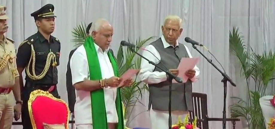 BS Yediyurappa sworn-in as the chief minister of Karnataka on 26 July 2019 BS Yediyurappa sworn-in as the chief minister of Karnataka on 26 July 2019