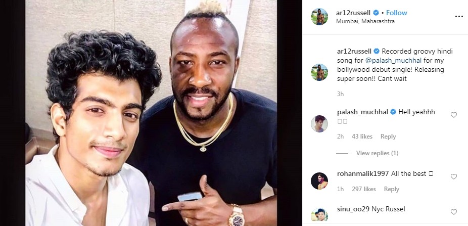 Andre Russell, Palash Muchhal, Andre Russell, Palash Muchhal,