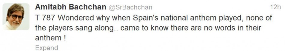 Amitabh Bachchan's 787 tweet. Amitabh Bachchan's 787 tweet.