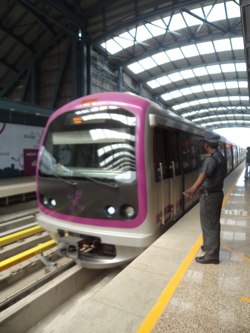 Metro rail service in Bangalore.
