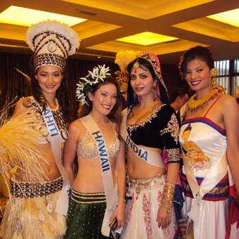 Miss International participant of India Ankita Shorey with other participants. Ankita Shorey