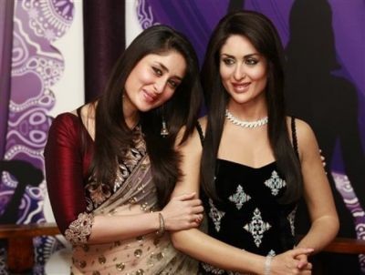 Bollywood actress Kareena Kapoor and her wax statue at Madame Tussauds's wax gallery. Kareena Kapoor