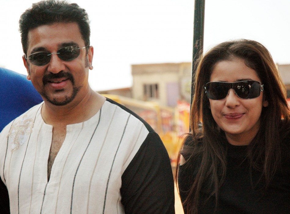 Actor Kamal Haasan and Manisha Koirala seen during a shooting of their Bollywood film Kamal Haasan