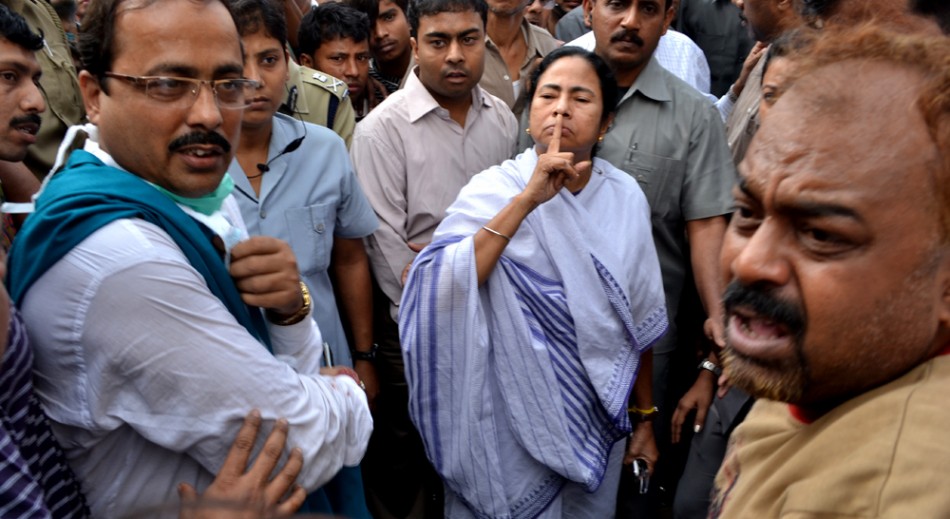 Chief Minister of West Bengal inspects the AMRI fire spot. AMRI/ Kolkata fire