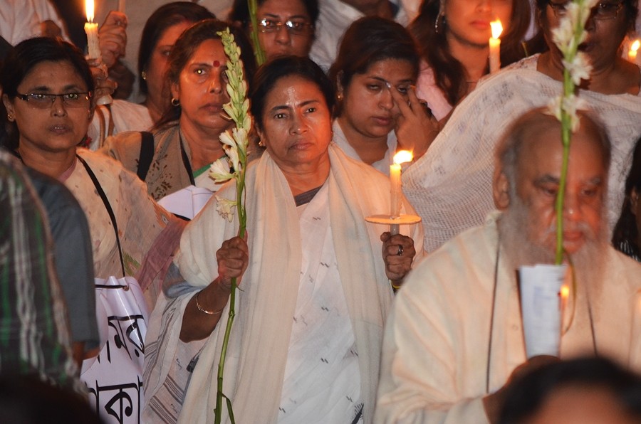 Mamata Banerjee taking part in candlelight tribute Mamata Banerjee