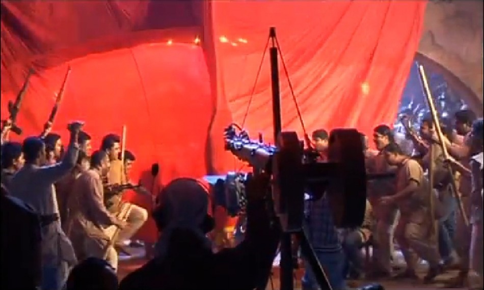 A screenshot of making of Chikni Chameli video clip. Making of Chikni Chameli