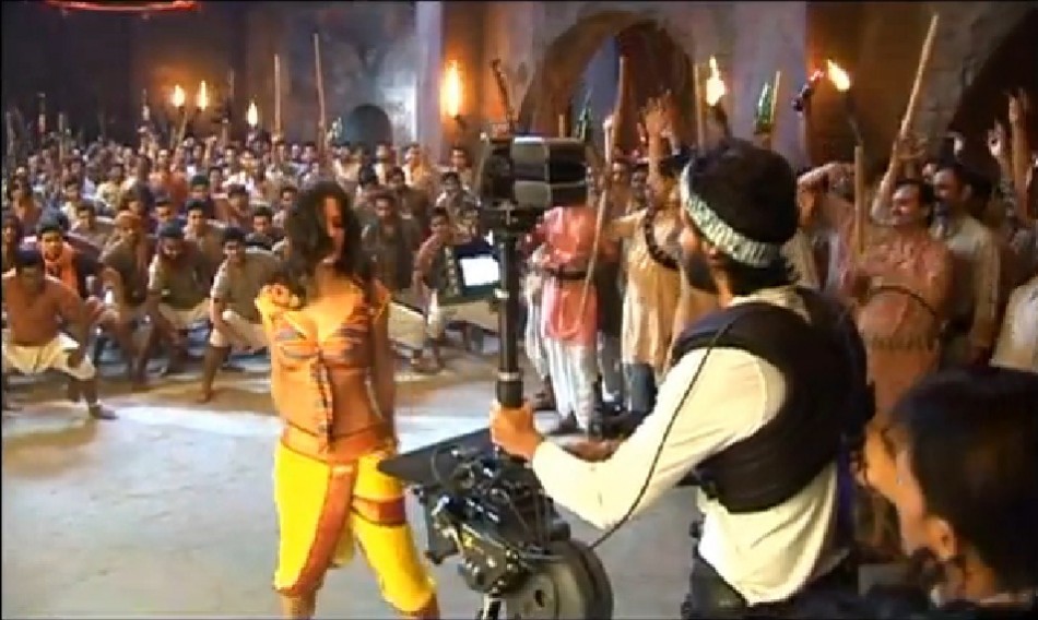 A screenshot of making of Chikni Chameli video clip. Making of Chikni Chameli