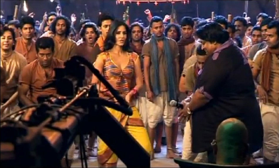 A screenshot of making of Chikni Chameli video clip. Making of Chikni Chameli