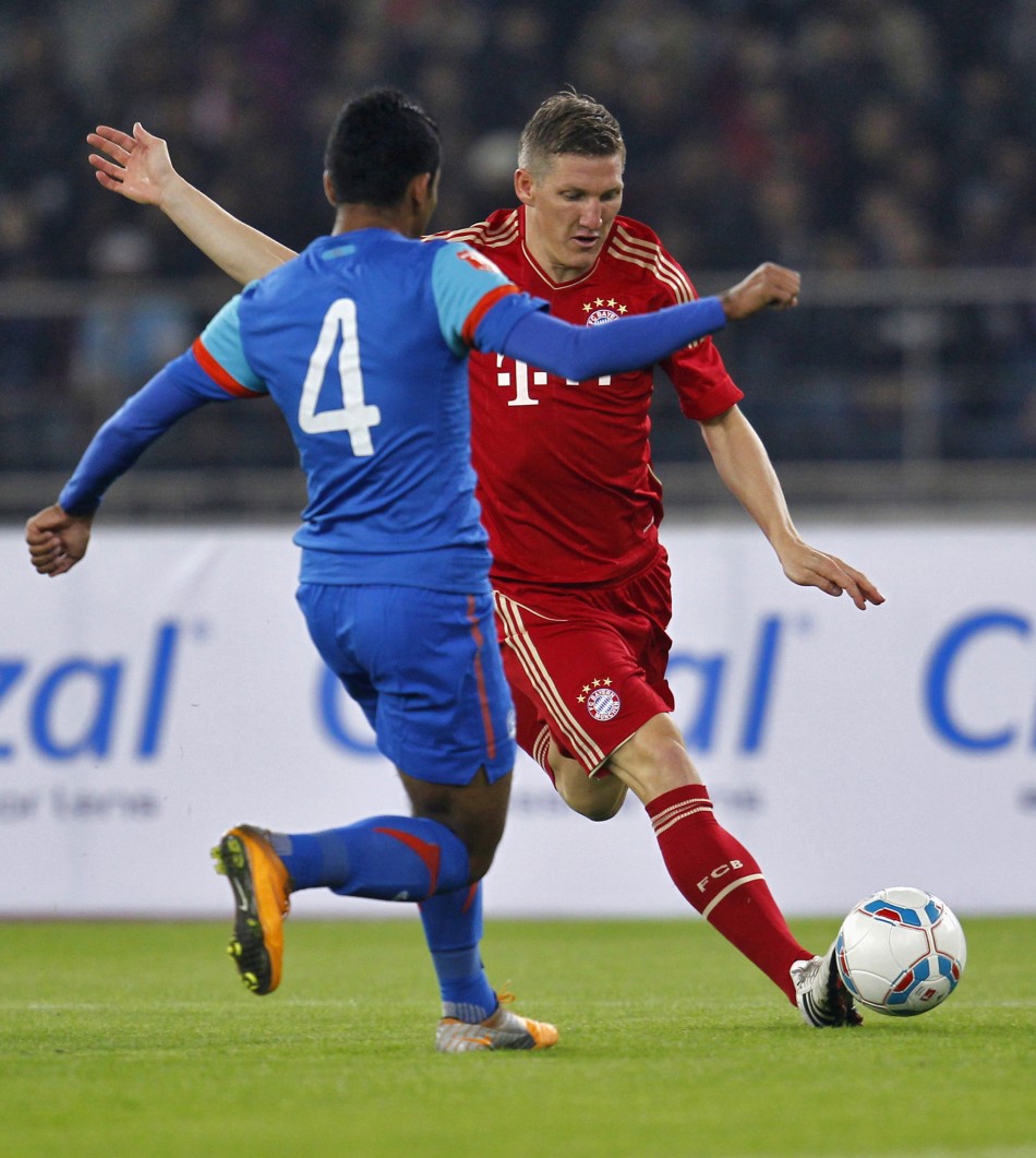 Bastian Schweinsteiger and Nirmal Chettri
