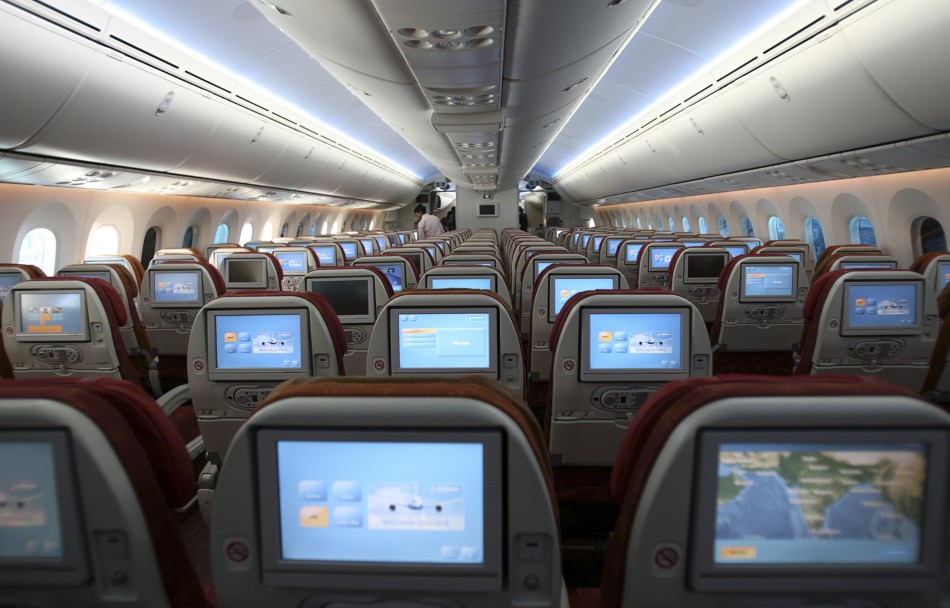 Interior of Boeing 787 Dreamliner