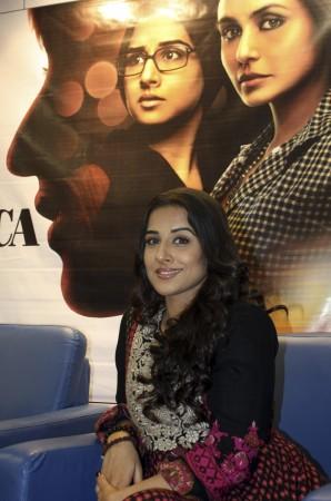 Bollywood actress Vidya Balan attends a news conference to promote her new film Vidya Balan