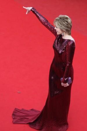 Actress Jane Fonda arrives on the red carpet for the screening of the animated film