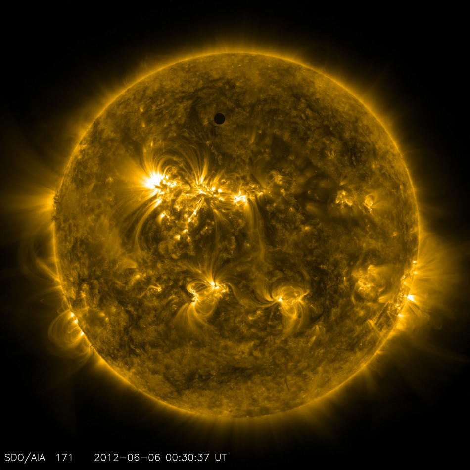 NASA image shows the planet Venus at the start of its transit of the Sun Venus Transit