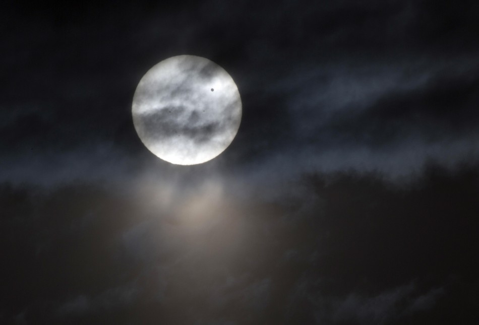 The planet Venus transits in front of the sun outside Salt Lake City Venus Transit
