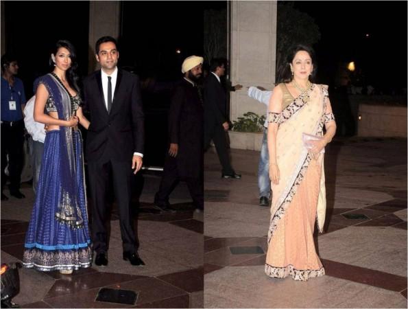 Actress Hema Malini and Cousin Abhay Deol with Long time Girlfriend Preeti Desai at Esha Deol’s Sangeet Ceremony (Facebook/IIFA) Actress Hema Malini and Cousin Abhay Deol with Long time Girlfriend Preeti Desai at Esha Deol’s Sangeet Ceremony (Facebook/IIFA)